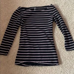 Long Sleeve Pink/Black Striped T-Shirt